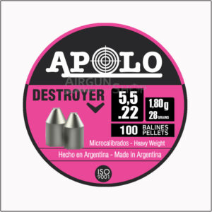 Apolo Destroyer 0.22 Cal Pellets, 100ct, 28gr