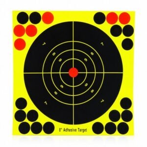8″ Adhesive Shooting Target – Fluorescent Splatter Bullseye Target pack of 20